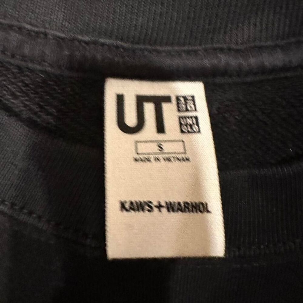 Kaws x Uniqlo x Warhol black cotton crewneck sweatshirt with cool graphic - Picture 3 of 7